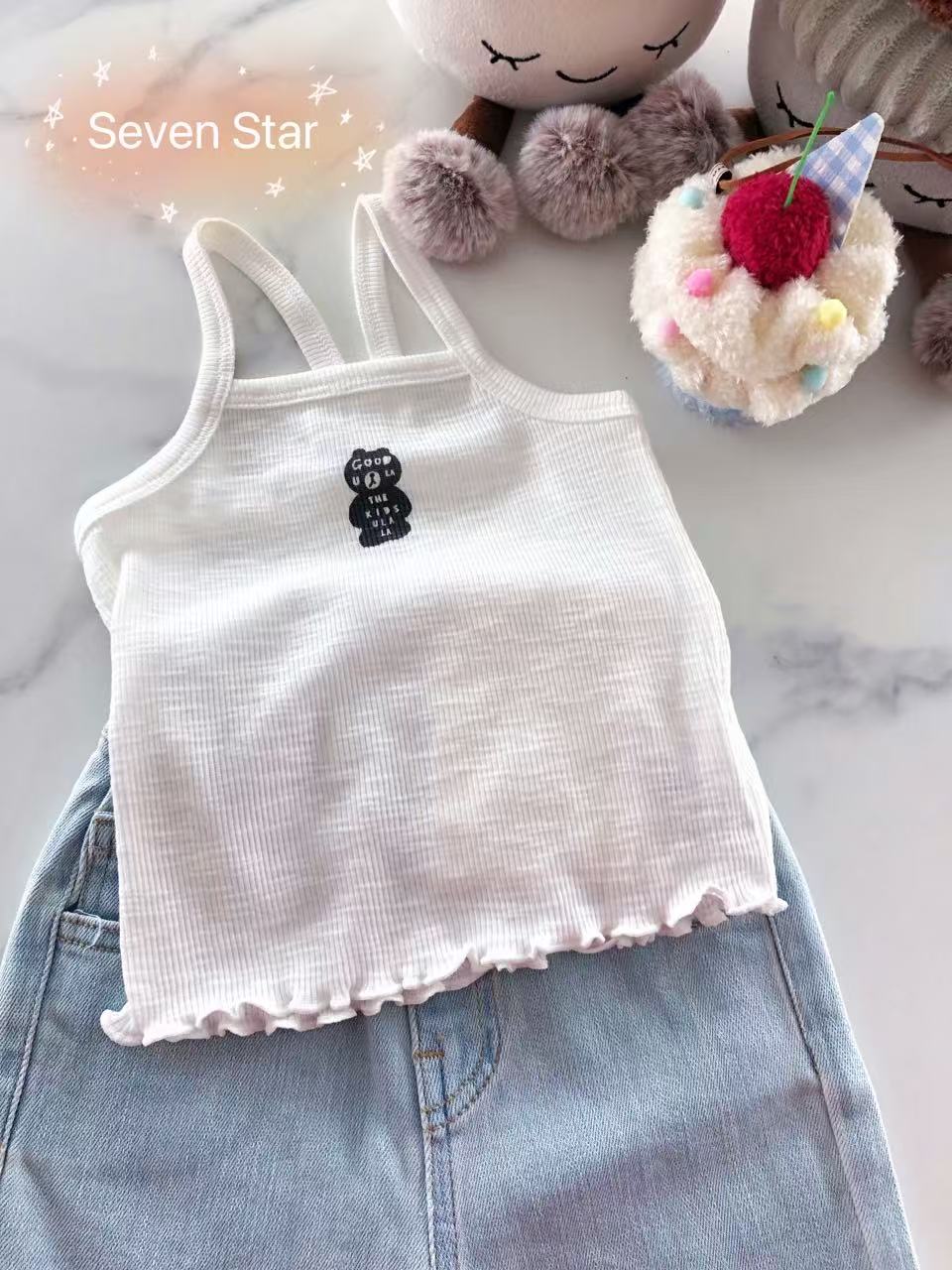 Little Bear Camisole-White