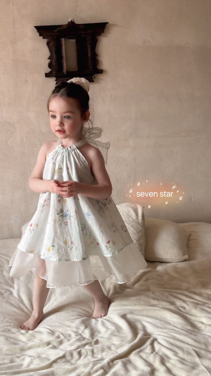 Bow Tie Floral Embroidered Dress