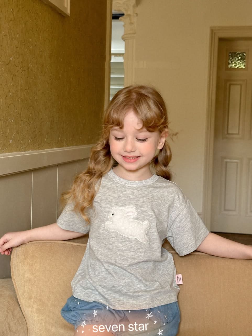 Bunny Plush Patch GIRLS  T-Shirt