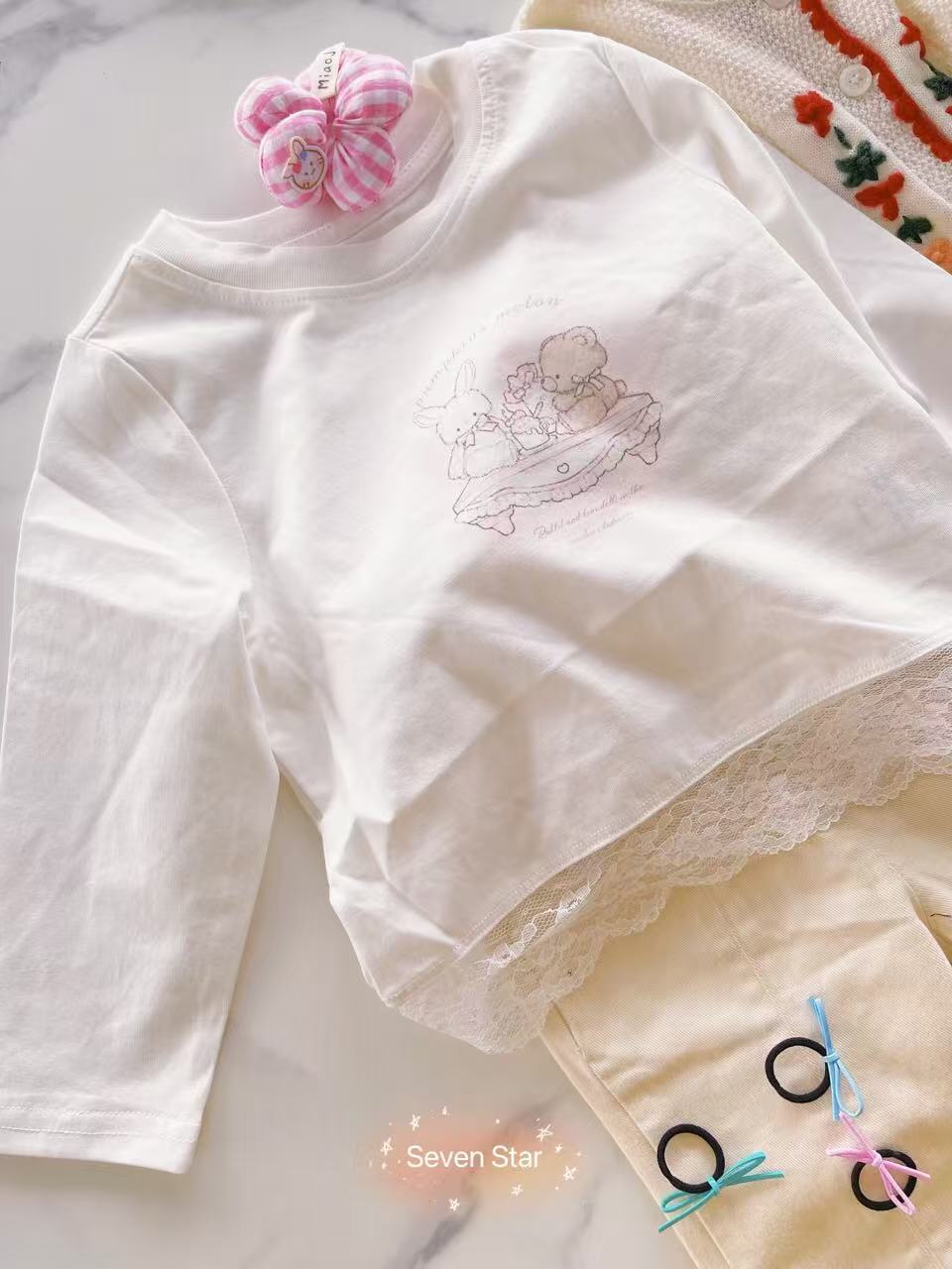 Bunny and Bear Lace Shirt