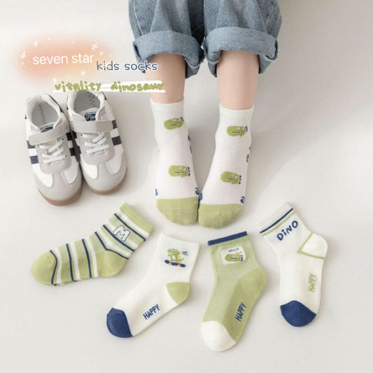 Dinosaur Crew Socks(5 pairs)