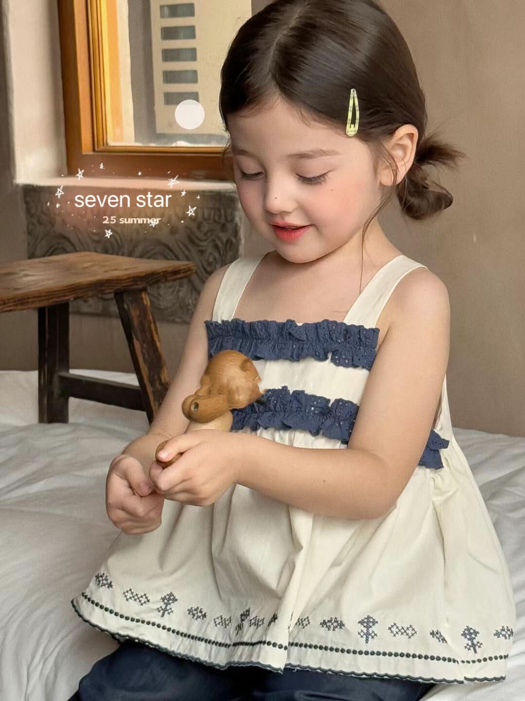 Embroidery Smocked Sleeveless Top