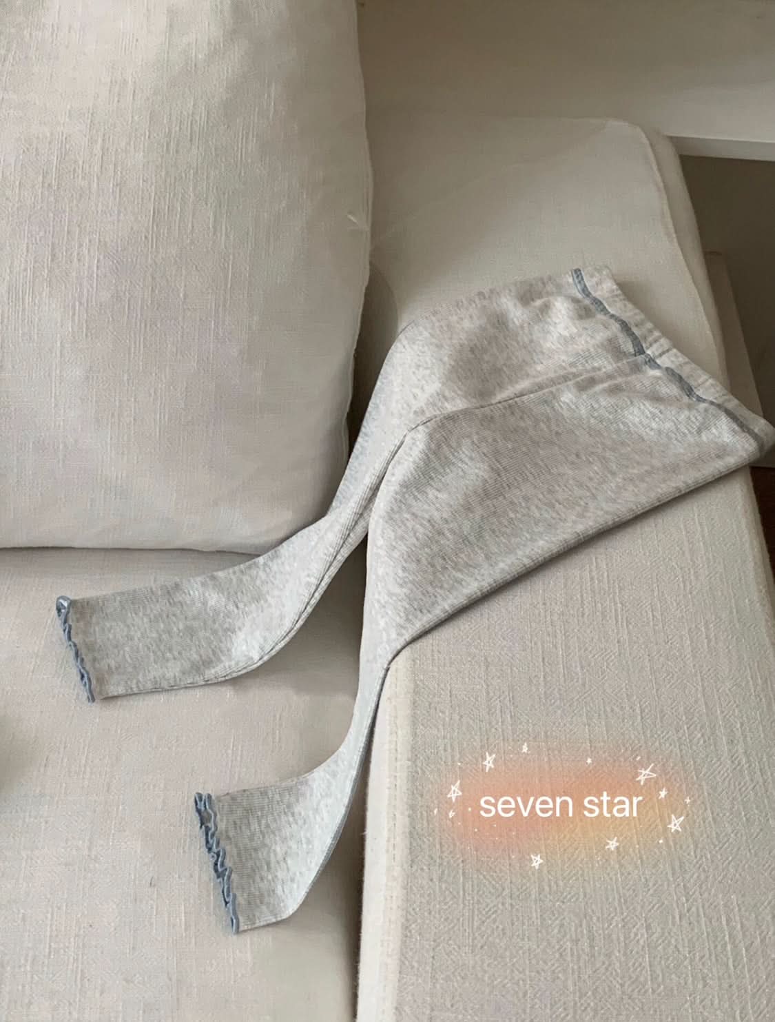 Grey Ruffle Hem Leggings
