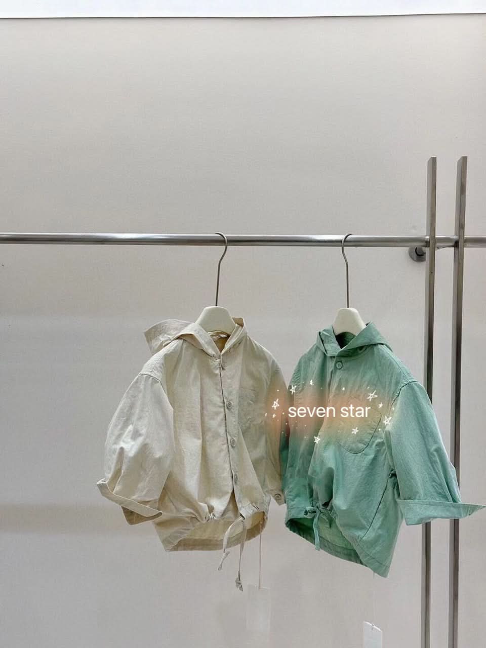Adjustable Drawstring Hooded Jacket-Beige