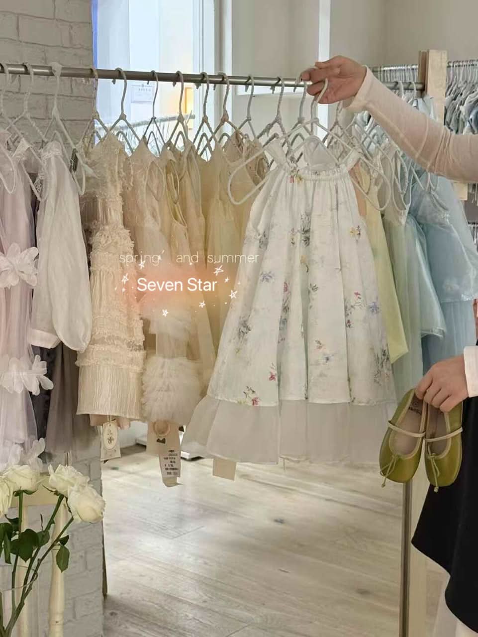 Bow Tie Floral Embroidered Dress