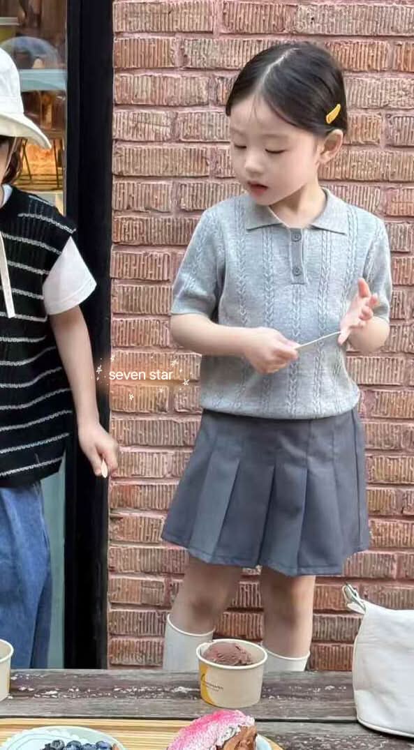 Knit Polo Shirt-Grey