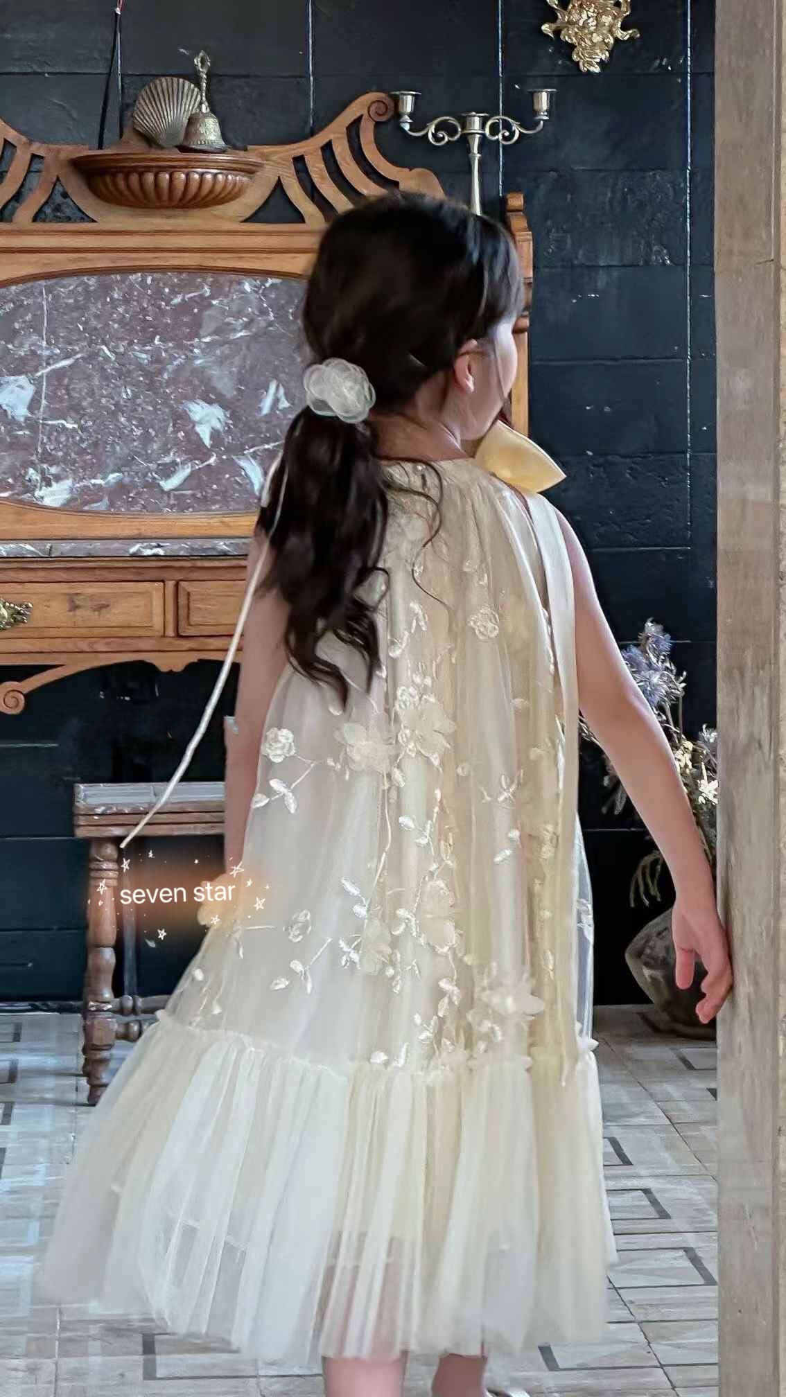 Mommy and Me Lace Embroidery Dress