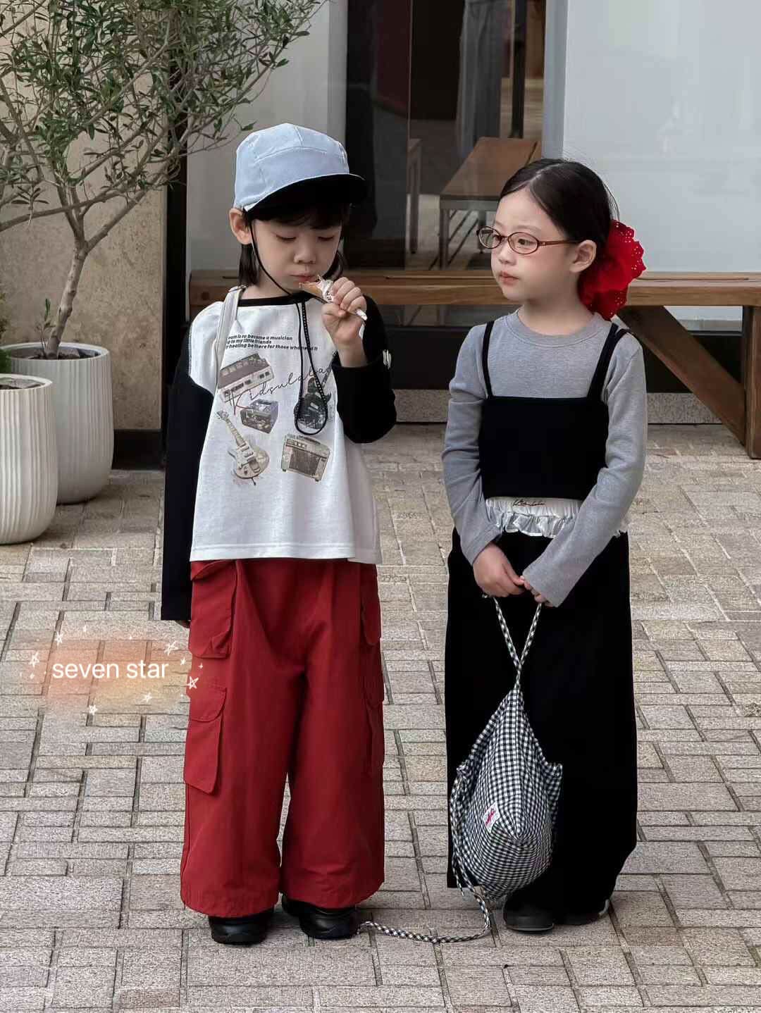 Musical Instrument Print boy long sleeve Tee