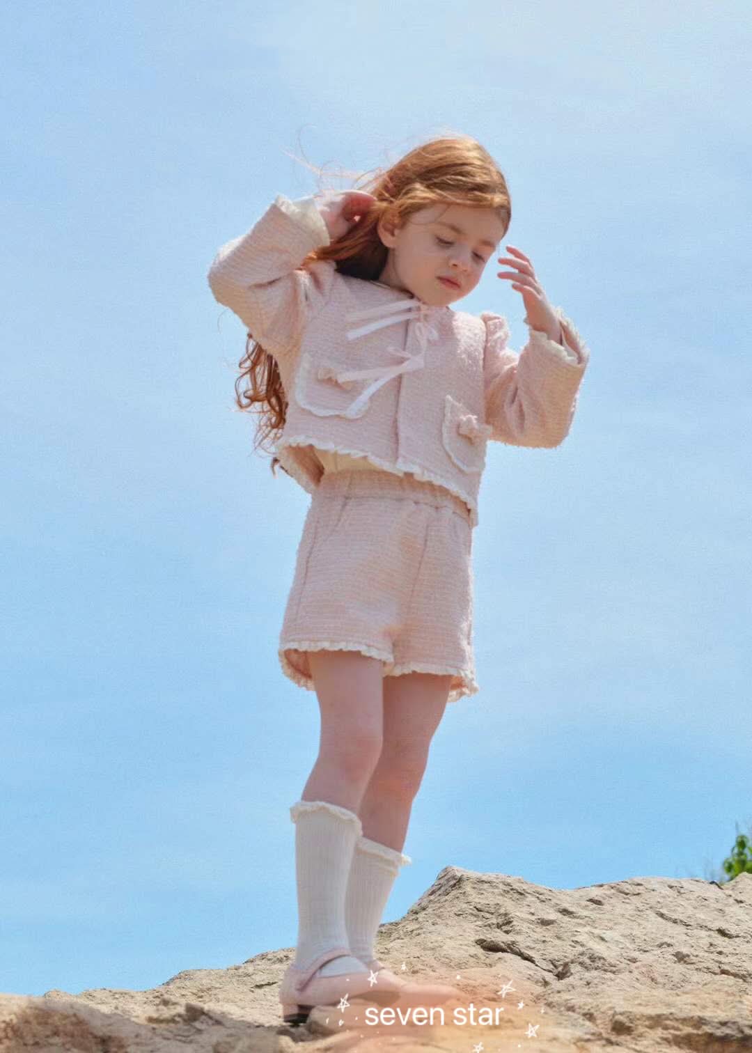 Plaid Tweed Jacket & Shorts Set