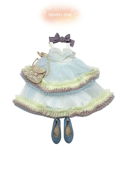 Rainbow Tiered Ruffle girl  Dress