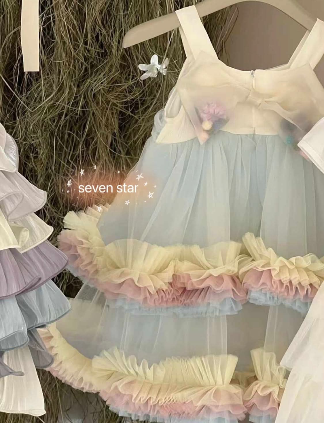 Rainbow Tiered Ruffle Dress