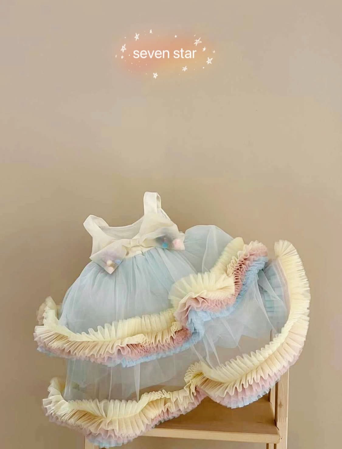 Rainbow Tiered Ruffle Dress