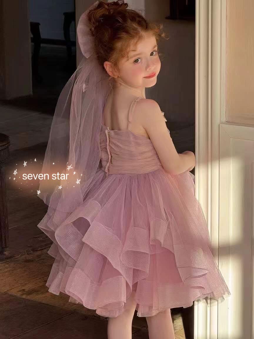 Ribbon Bow Tulle Dress Purple