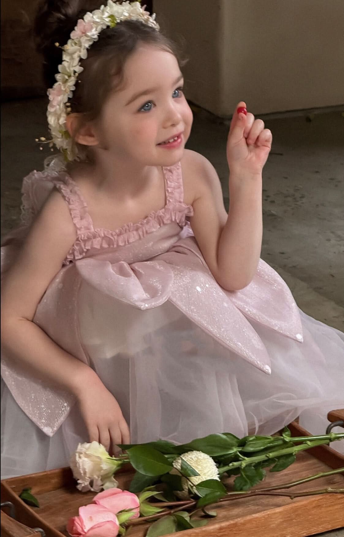 Sequins Flower Tulle Dress