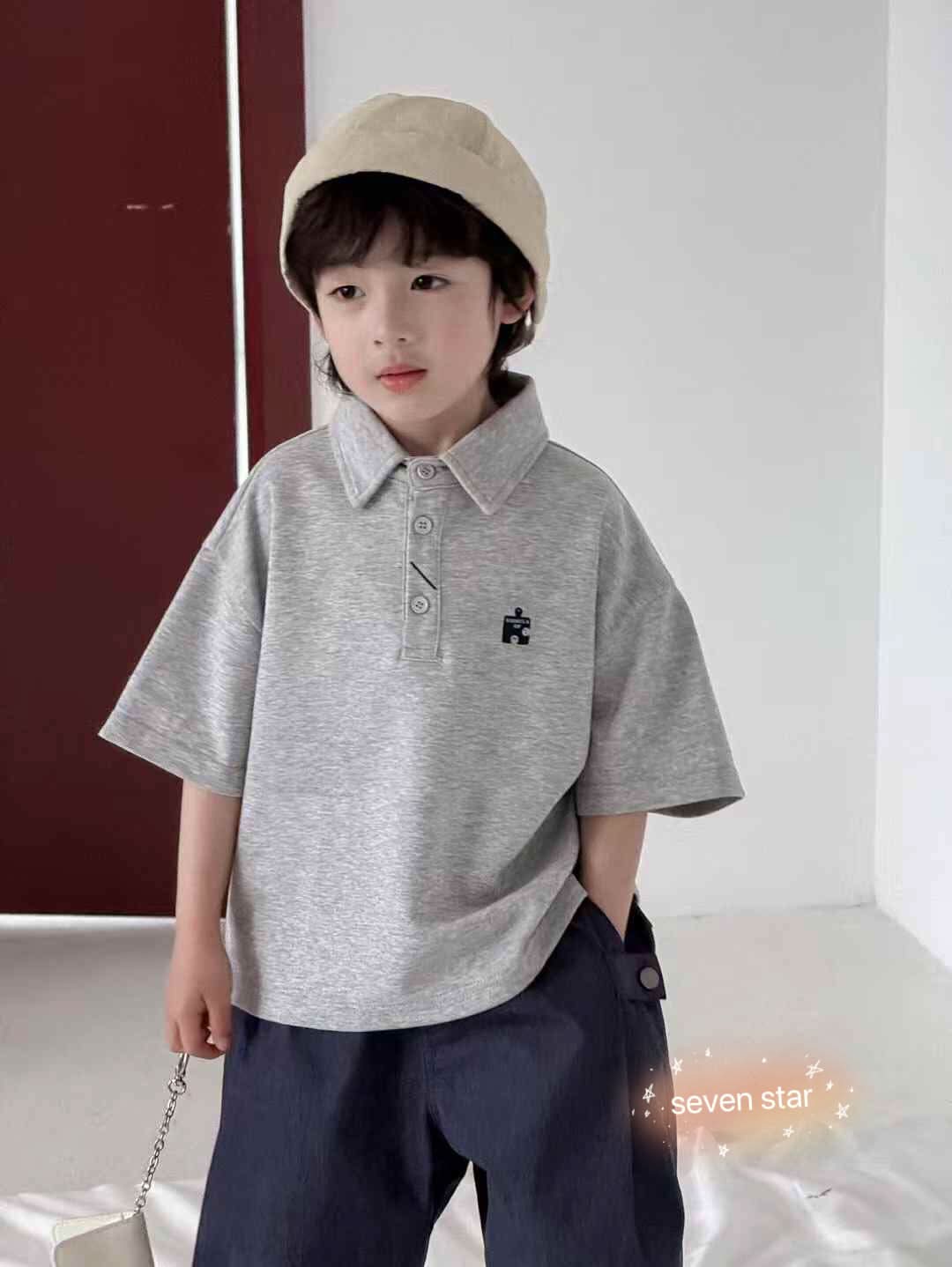 grey polo boy Tee Shirt