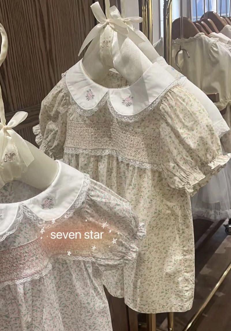 Floral Smocked Dress—Yellow