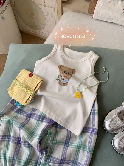 Bear Tank Top— White
