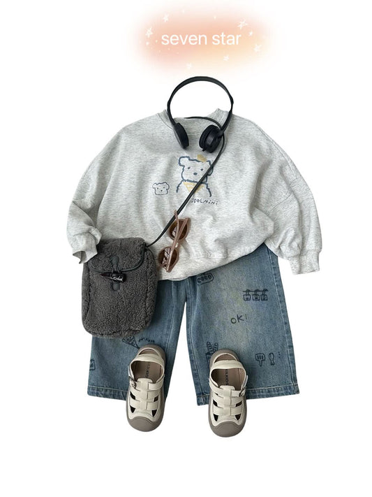 Bear Print boy Sweatshirt 