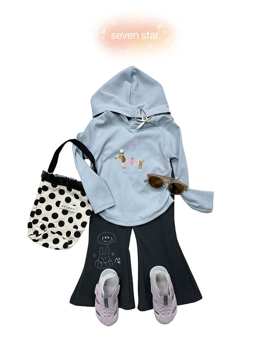 Bunny Print Boot-cut girl Pants
