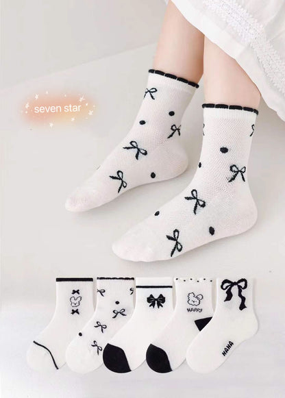 兔子蝴蝶结中筒袜(5双)