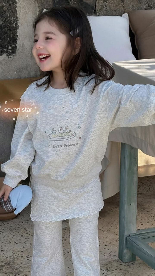 Cartoon Sweatshirt & Pants girls Set