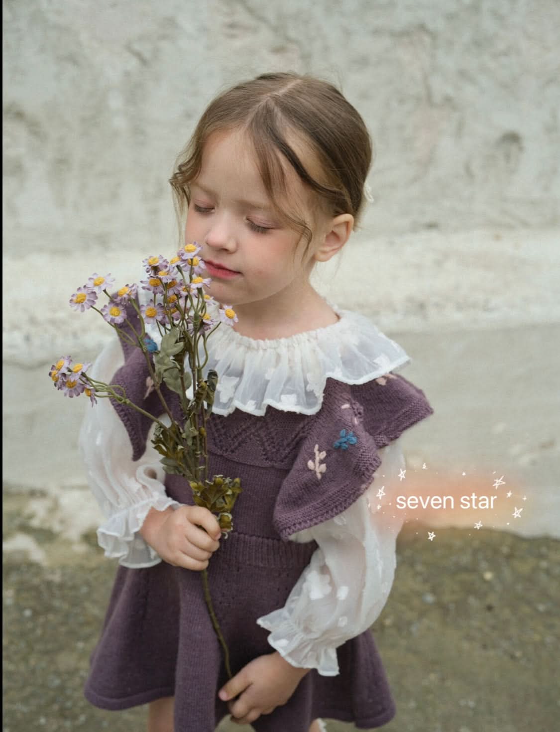 Girls Crochet Romper Purple