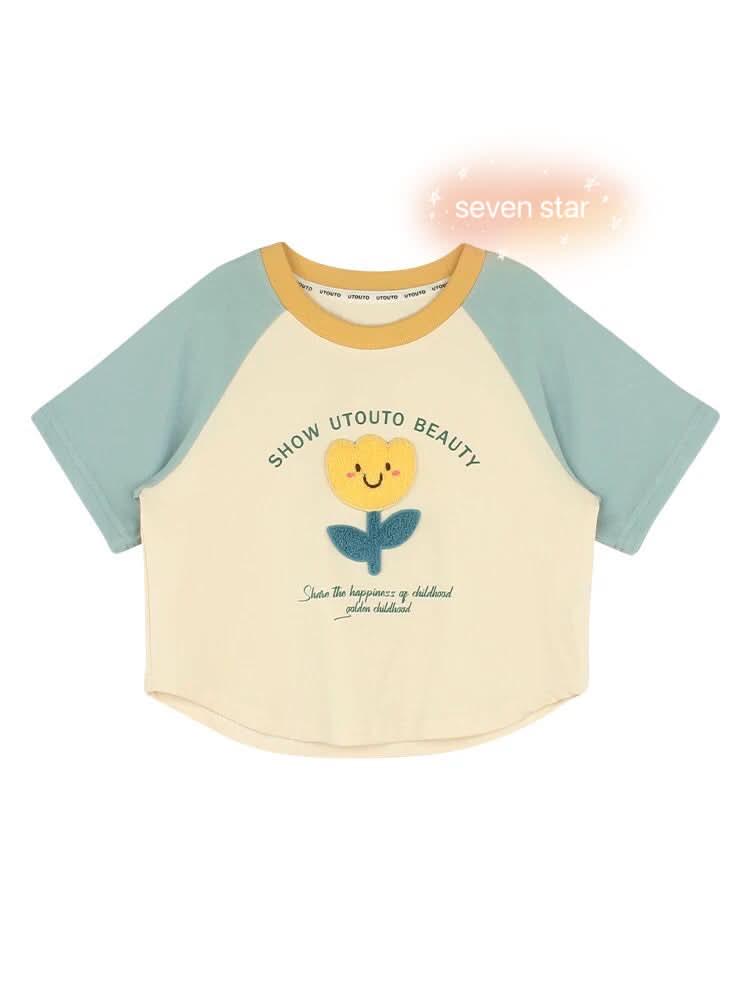 Embroidered Patch girl Tee Shirt