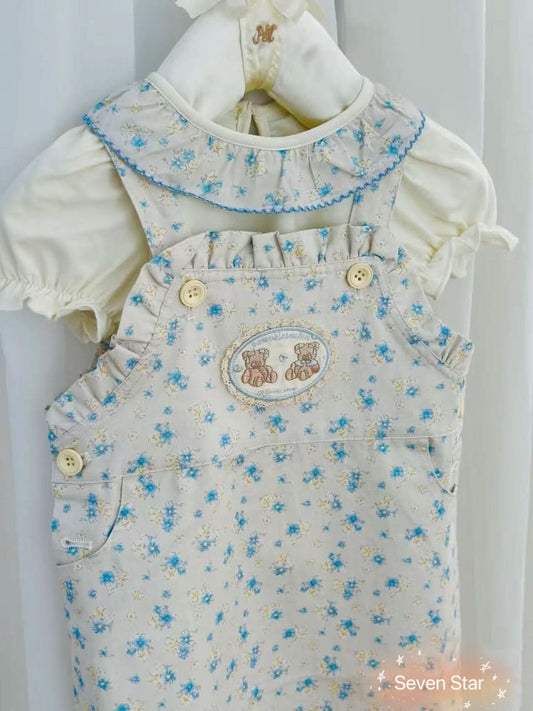 Floral Collar girls Tee Shirt