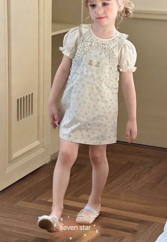 Floral girls Overall Dress