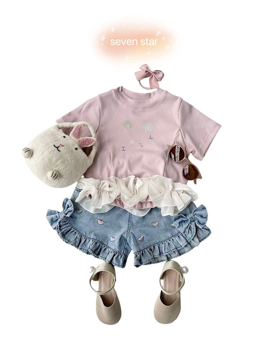Flounce Hem girl tee Shirt