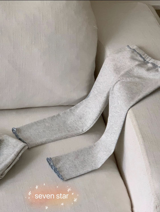 Grey Ruffle Hem girl Leggings