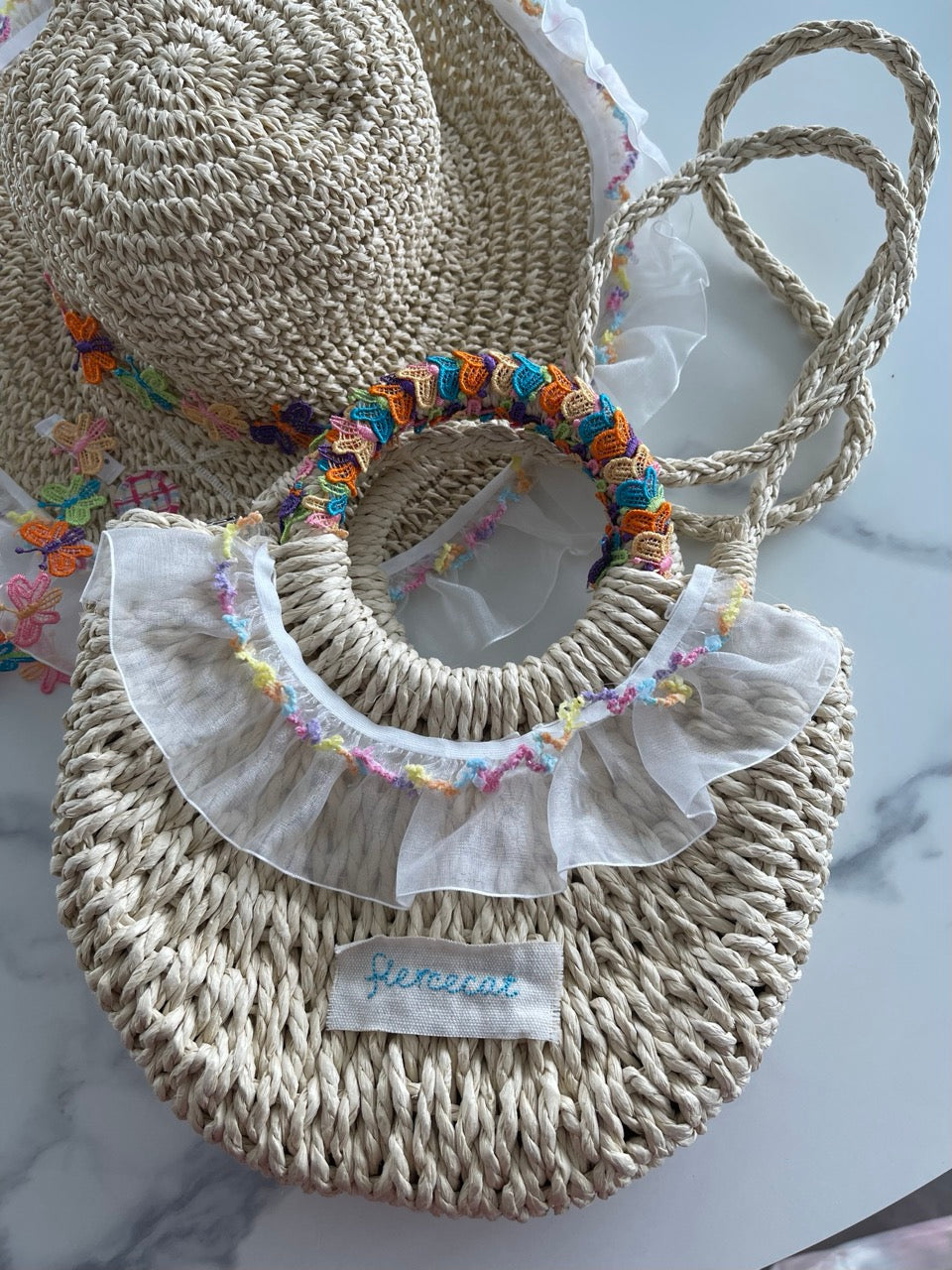 Straw Hat and Bag Set
