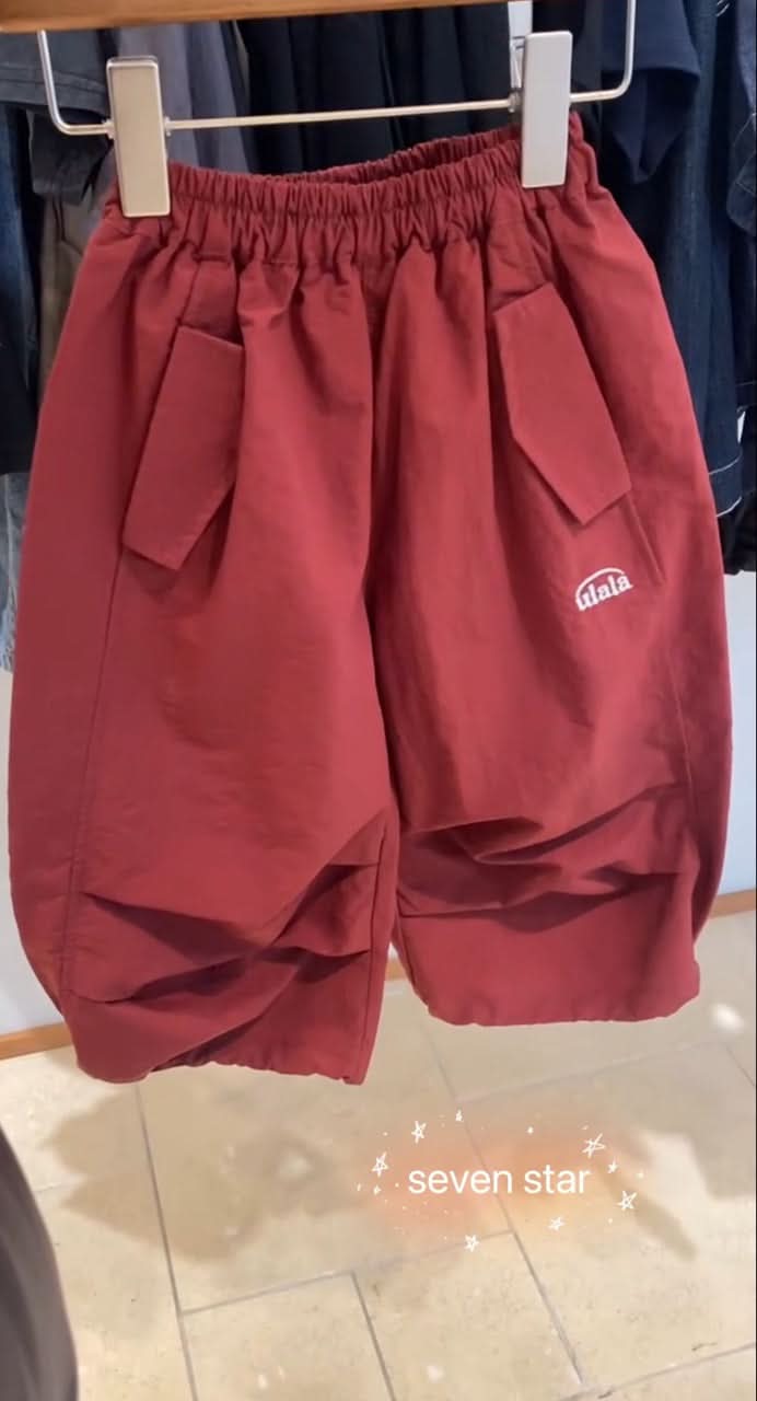 Red Cargo Pleated Pants