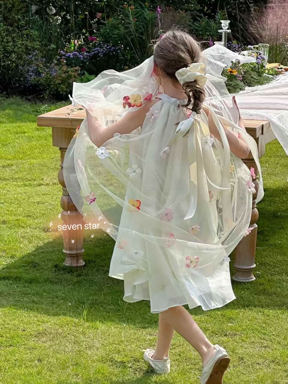 3D Floral Embroidery Dress