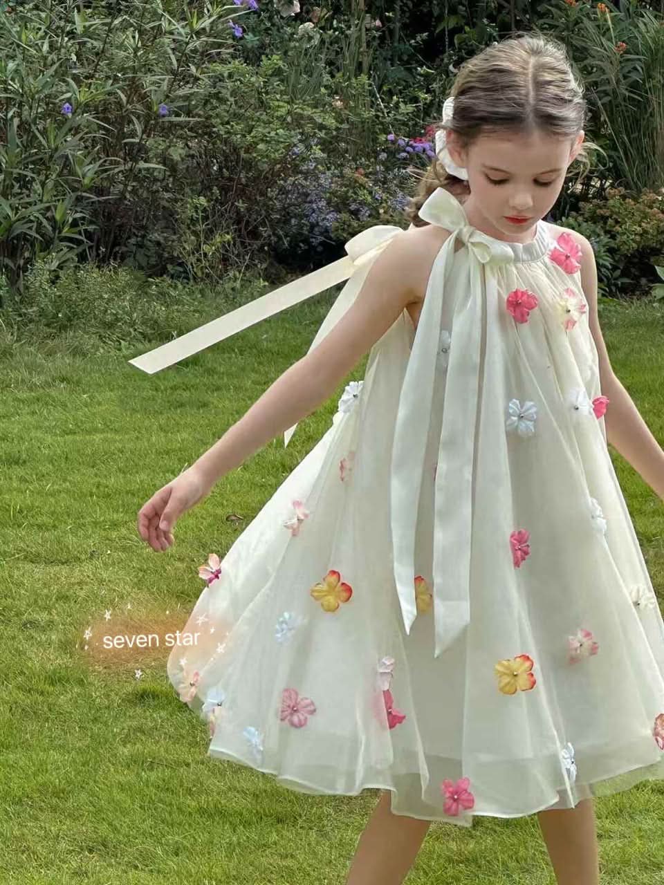 3D Floral Embroidery Dress