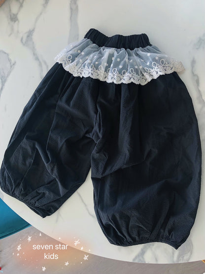 Lace Trim Bloomers Long Pants