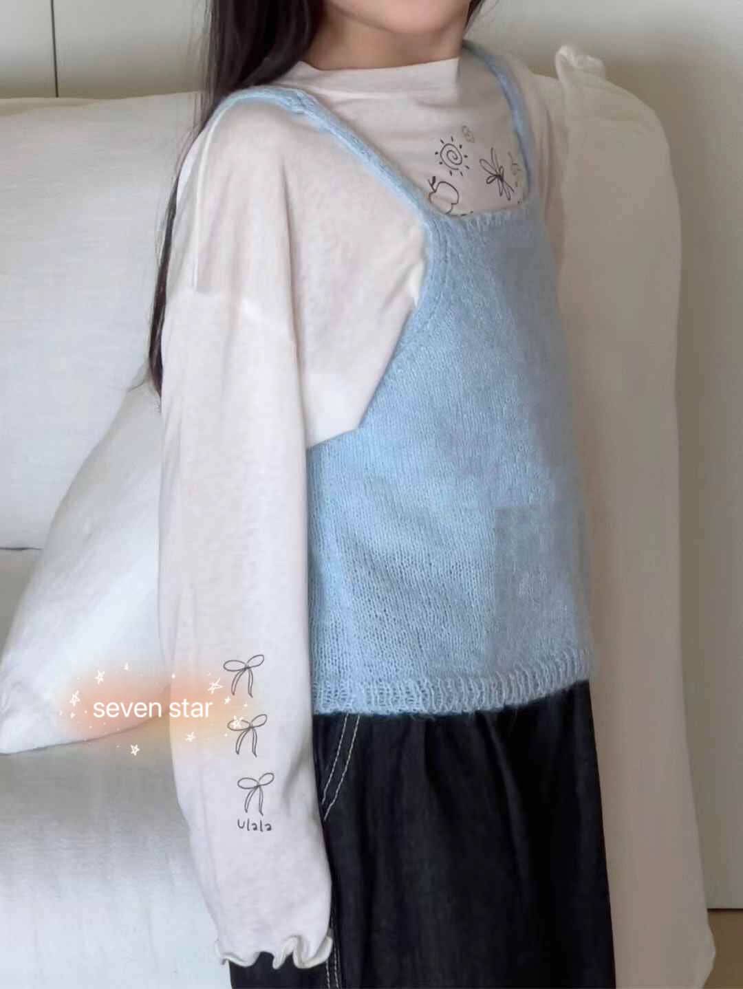 girl Knit Camisole-Blue