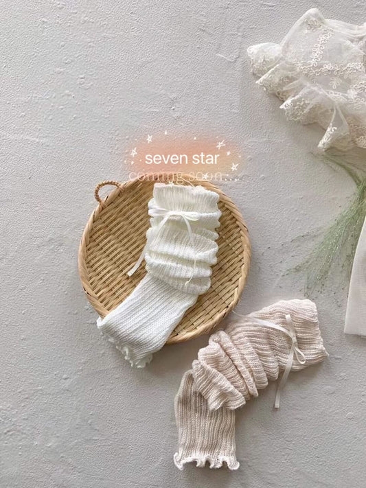 Knitted girls Leg Warmers-Apricot
