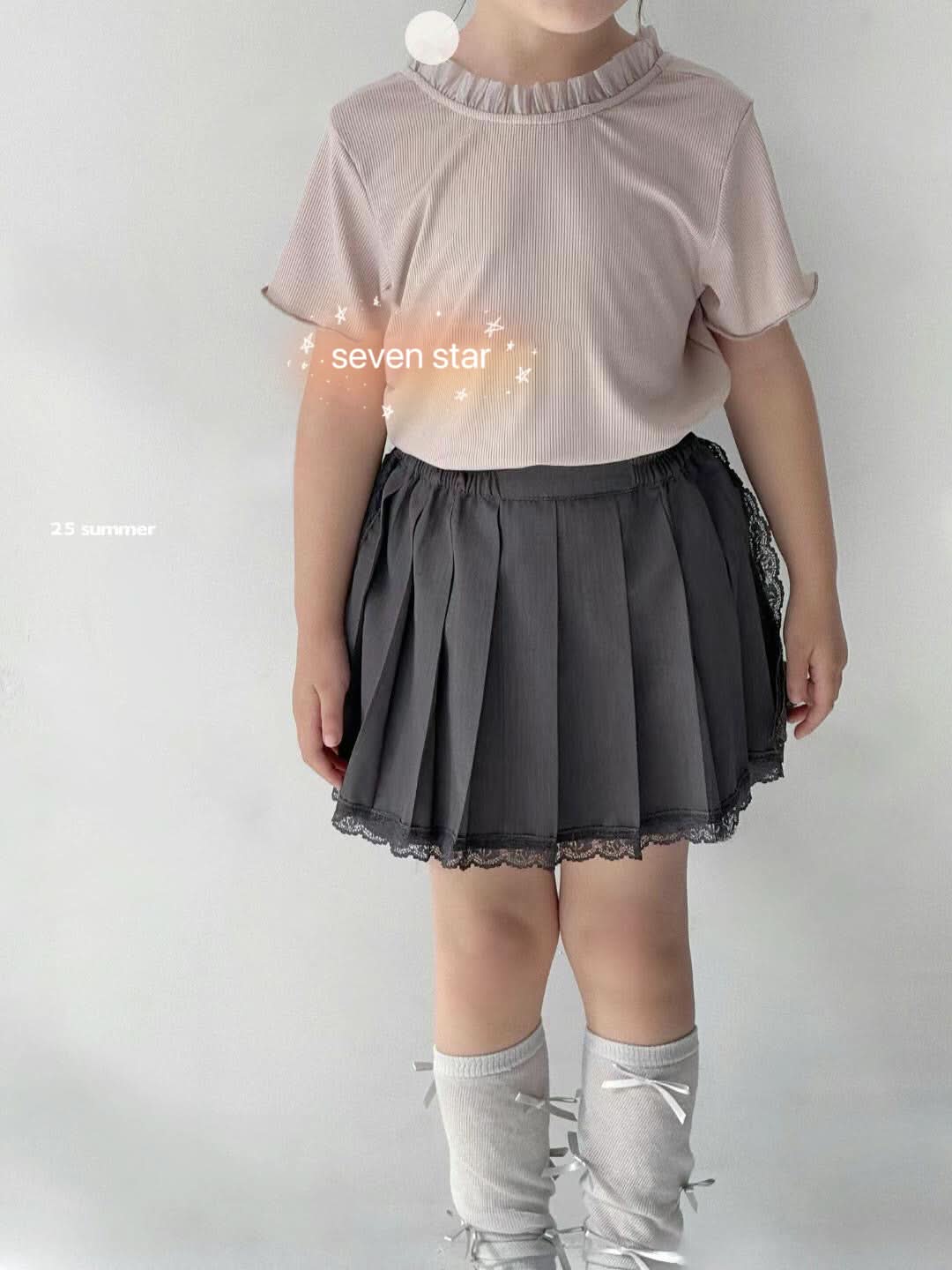 Lace Pleated girl Skirt