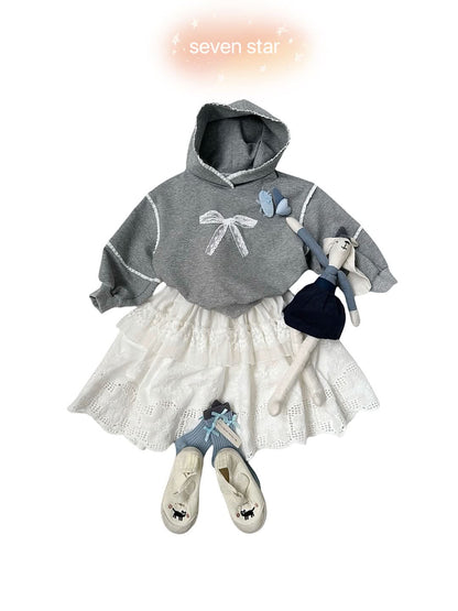 Lace Ribbon Bow girl hoodie 