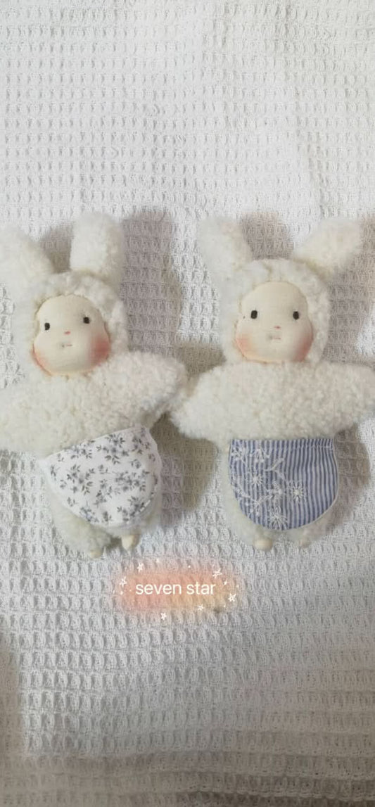 Lamb Wool Bunny Waldorf Doll