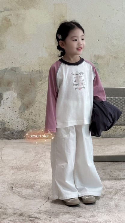 Pink Raglan Long Sleeves Tee
