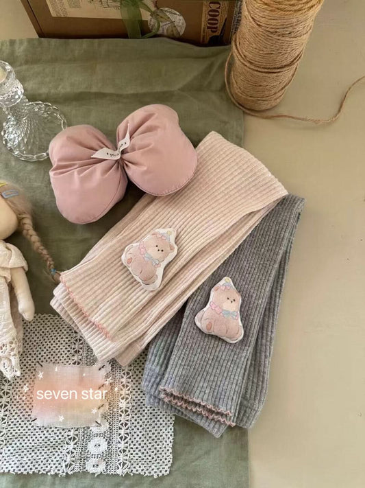 Puffy Bear Leggings—Grey