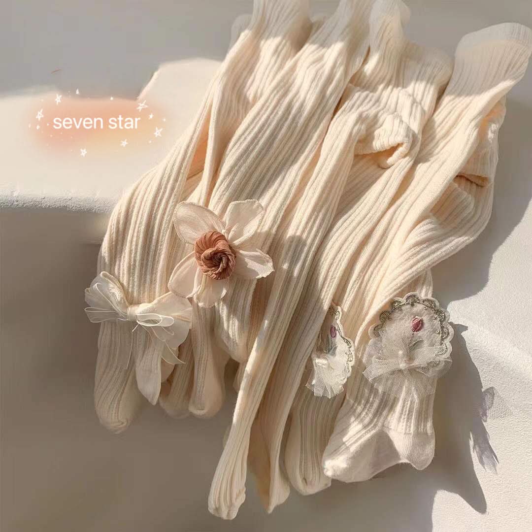 蝴蝶结/玫瑰罗纹裤袜