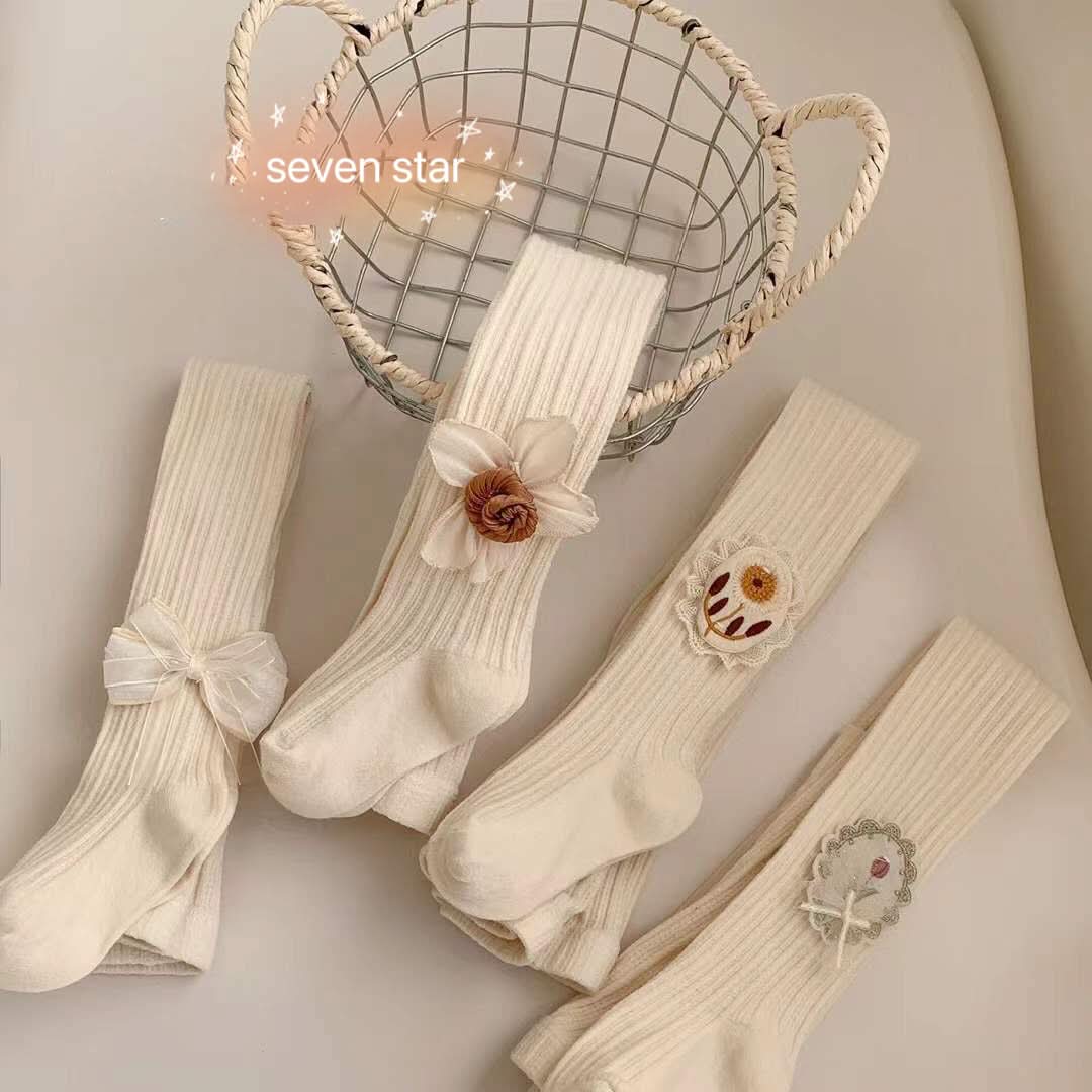 蝴蝶结/玫瑰罗纹裤袜