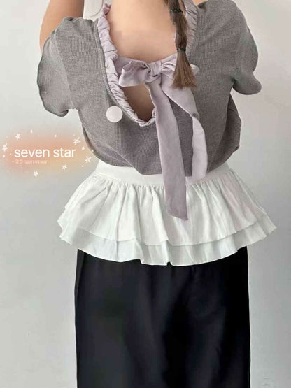 Ribbon Bow  girl Tee Shirt