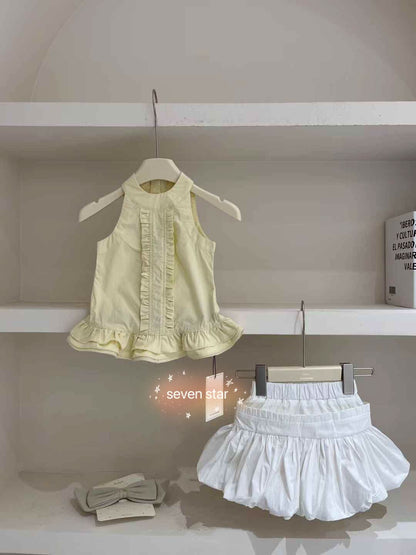 Ruffled Sleeveless Long Blouse