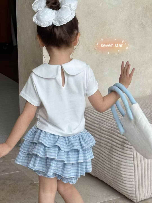 Ruffled Tiered Stripe girl Shorts