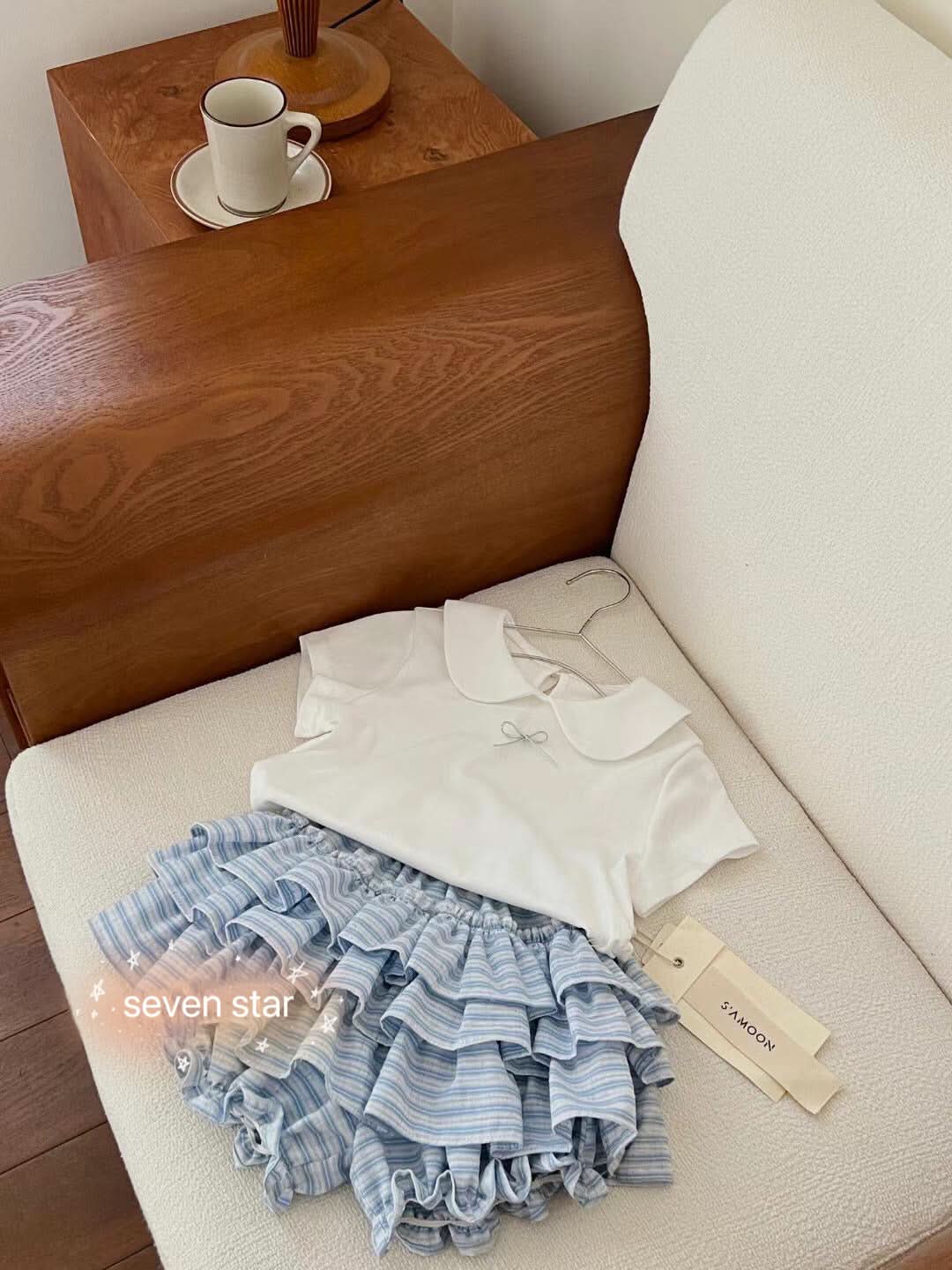 Ruffle Tiered Stripe Shorts