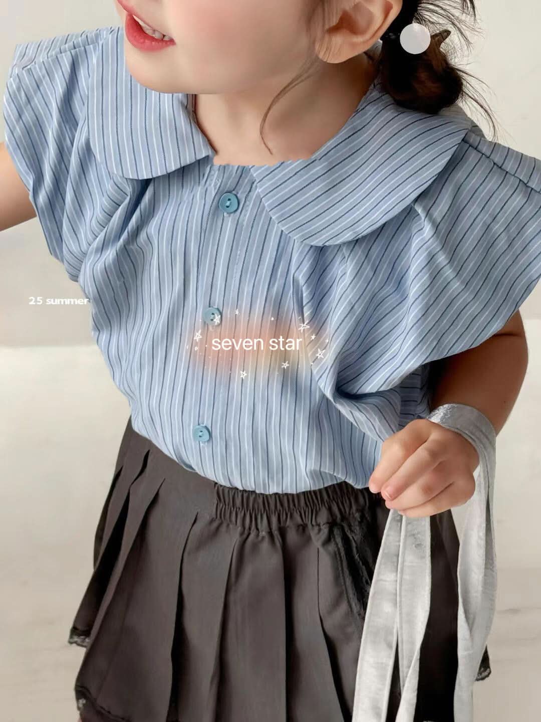 Striped Short Sleeve Blouse